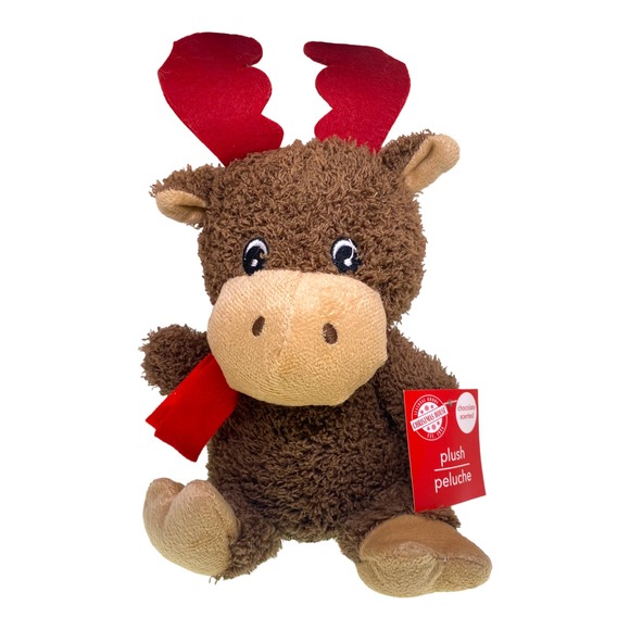 9" Chocolate Scented Christmas Plush Moose Reindeer Stuffed Animal Toy Gift - Picture 1 of 3